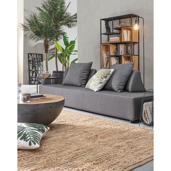 Szary/w naturalnym kolorze metalowy okrągły stolik ø 90 cm Lancaster – Bizzotto-image-3