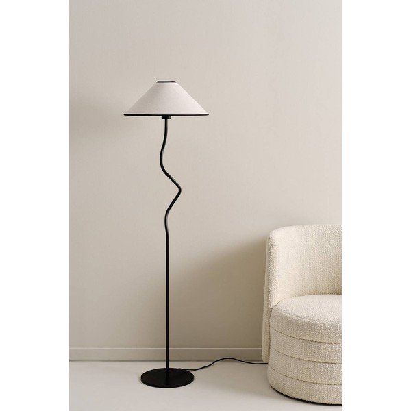 Biała/czarna tekstylna lampa stojąca ze ściemniaczem (wysokość 148 cm) Juliet – Jotex-image-2