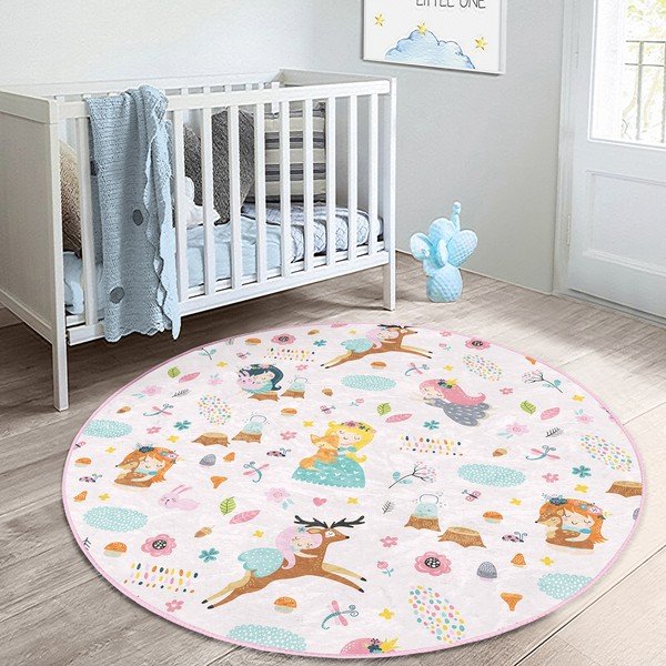 Jasnoróżowy dywan dziecięcy ø 100 cm Comfort – Mila Home-image-2