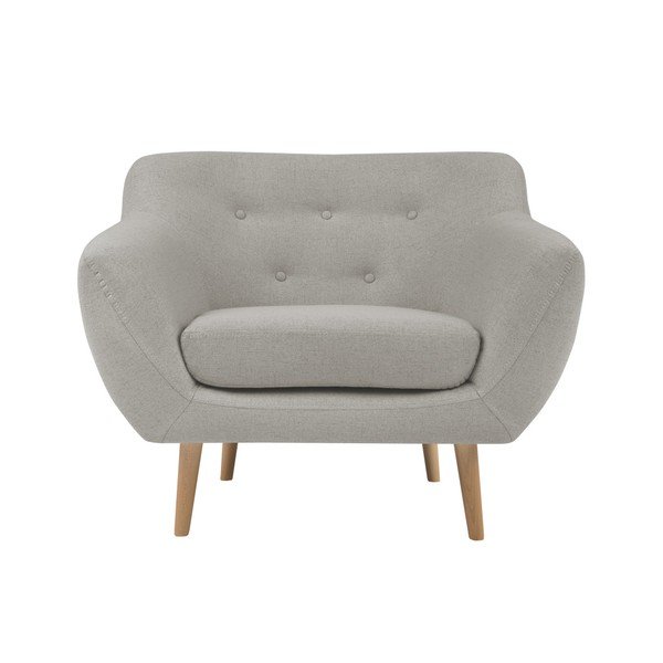 Jasnoszary fotel z jasnymi nogami Mazzini Sofas Sicile