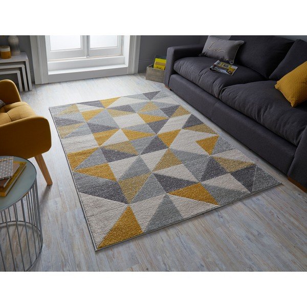 Szaro-żółty dywan Flair Rugs Urban Triangle, 200x275 cm-image-4