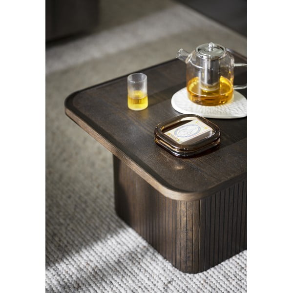 Ciemnobrązowy stolik w dekorze dębu ø 60 cm Sullivan – Rowico-image-1