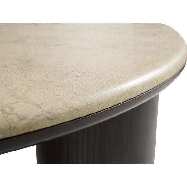 Okrągły stolik z marmurowym blatem w ciemnym naturalnym kolorze ø 90 cm Piazze – Unique Furniture-image-3
