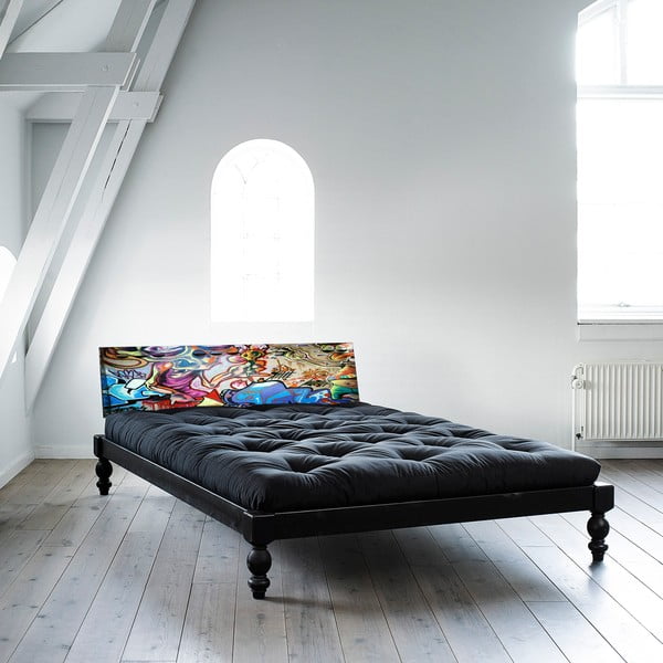 Łóżko Karup Rock-O Black/Graffiti Multicolor