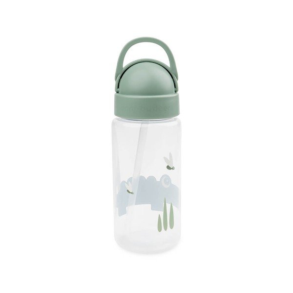 Zielona butelka dla dzieci ze słomką 0,35 l Croco – Done by Deer-image-2