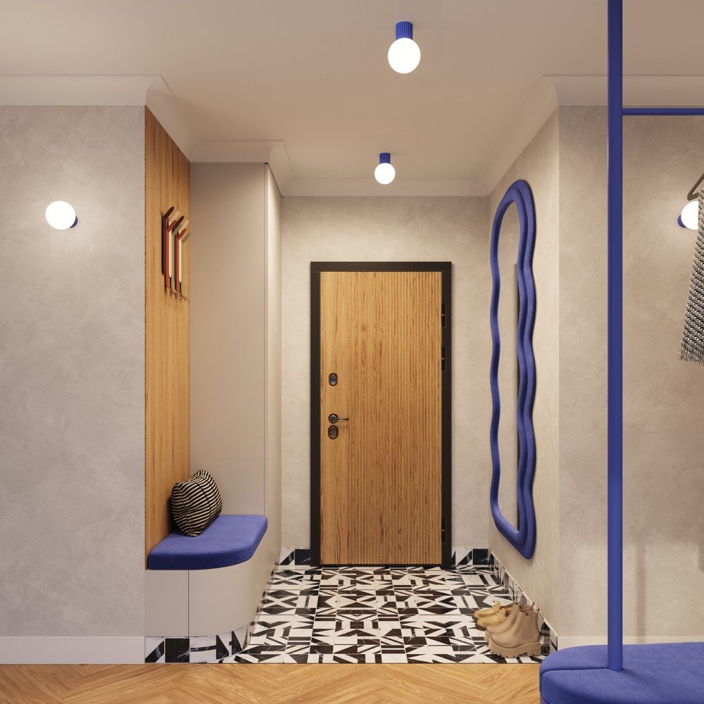 Niebieska lampa sufitowa ze szklanym kloszem ø 12 cm Orbital – Sollux (zdjęcie 11)