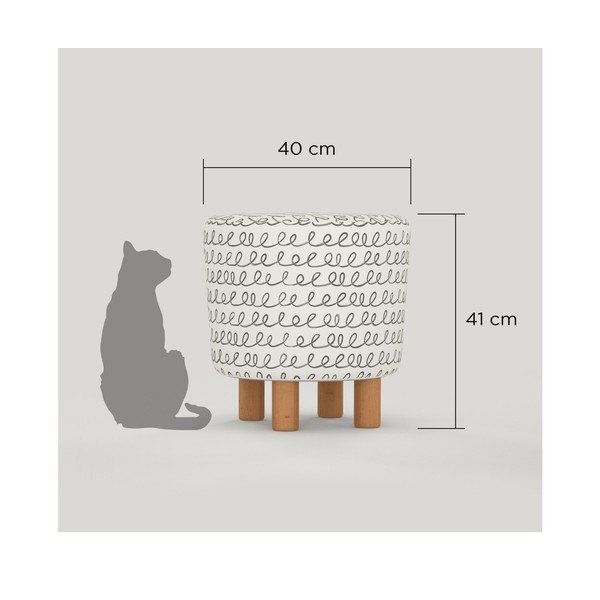 Taboret z drewnianymi nogami Cono Sway, ⌀ 41 cm-image-3