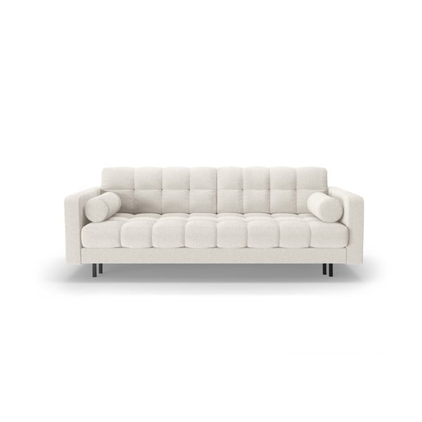 Kremowa rozkładana sofa ze schowkiem z materiału bouclé 222 cm Bali – Cosmopolitan Design