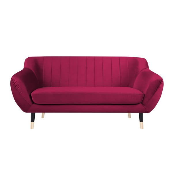 Różowa sofa z czarnymi nogami Mazzini Sofas Benito, 158 cm