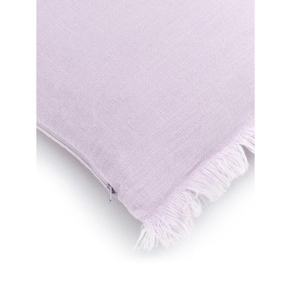 Różowa lniana poszewka dekoracyjna na poduszkę Westwing Collection Luana, 50x50 cm-image-1