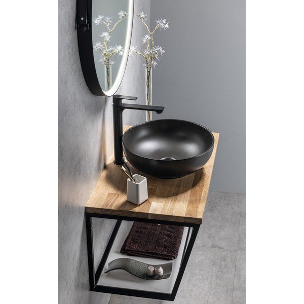 Bateria umywalkowa stojąca w kolorze matowej czerni Pax – Sapho-image-3