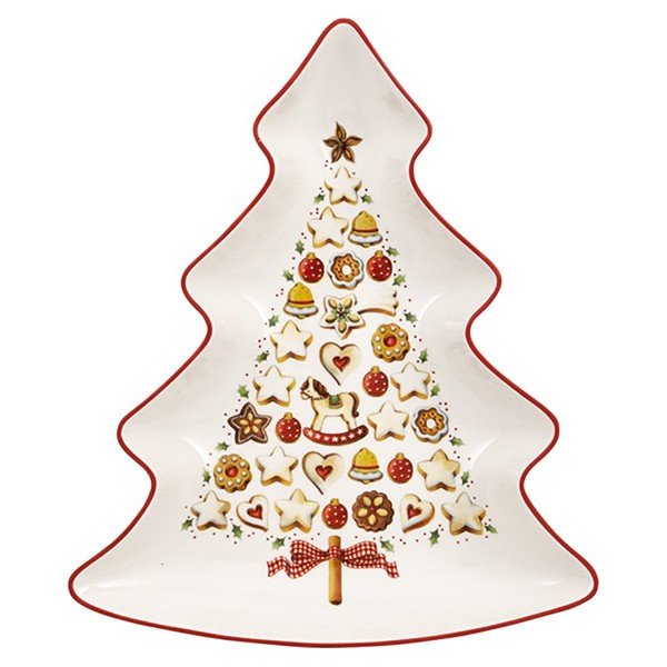 Czerwono-biała porcelanowa miska do serwowania w kształcie choinki Villeroy & Boch Tree-image-3