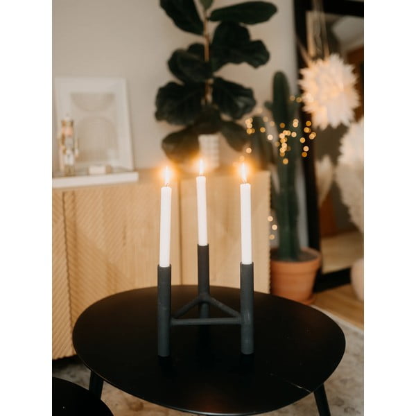 Czarny aluminiowy świecznik Bloomingville Deeb, wys. 20 cm-image-1