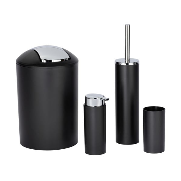 Czarny plastikowy zestaw akcesoriów łazienkowych Calvo – Wenko