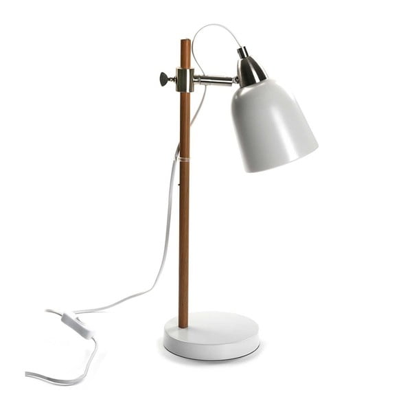 Biała lampa stołowa Versa Woodero