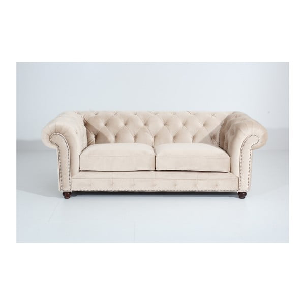 Kremowa sofa Max Winzer Orleans Velvet, 216 cm