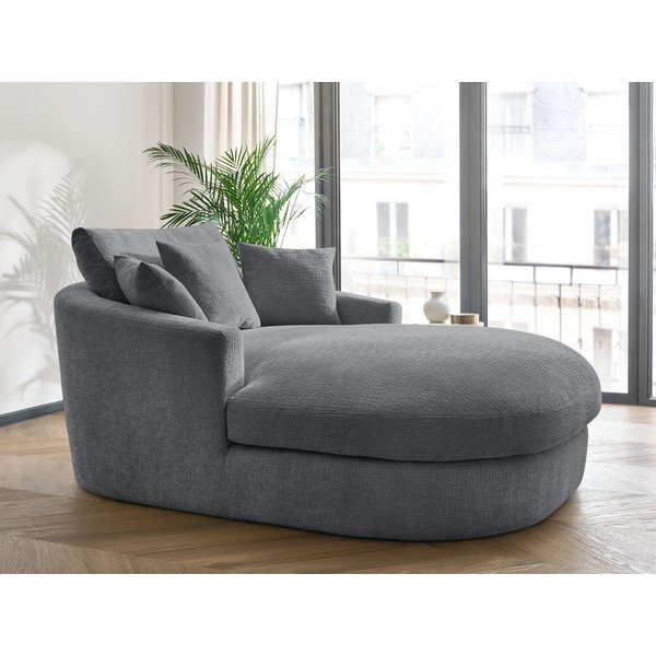 Szary fotel z tkaniny szenilowej Belem – Bobochic Paris-image-1