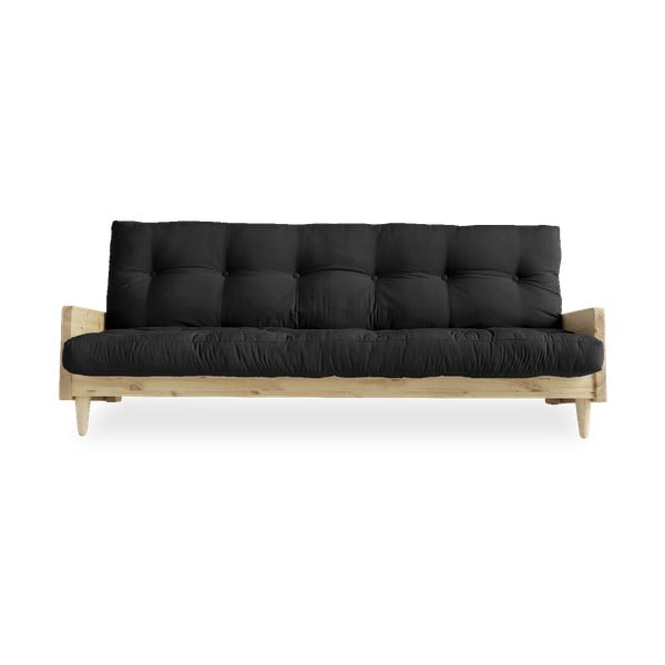 Sofa rozkładana z ciemnoszarym obiciem Karup Design Indie Natural/Dark Grey