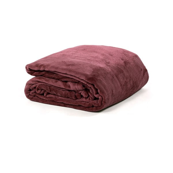 Bordowa narzuta na łóżko dwuosobowe z mikropluszu 220x240 cm Cosy – Tiseco Home Studio