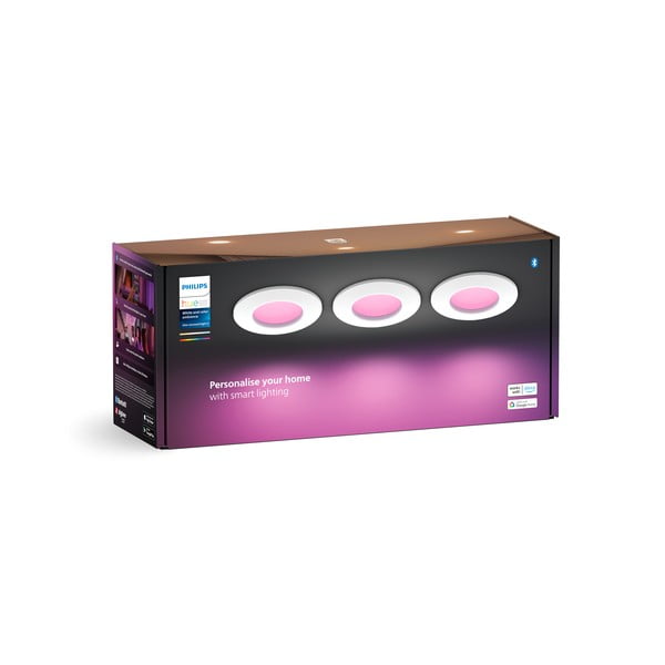 Inteligentne lampy sufitowe KED wpuszczane w sufit zestaw 3 szt. 8 W Slim – Philips Hue-image-4