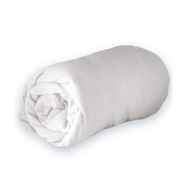 Białe dżerzejowe prześcieradło z gumką 160x200 cm Jersy – douceur d'intérieur-image-3