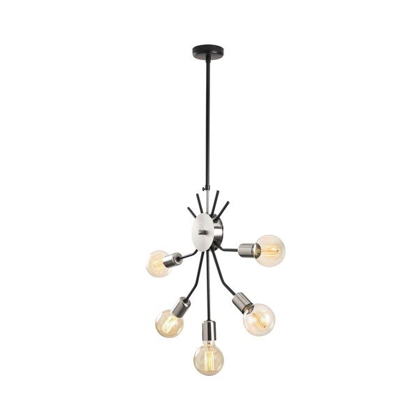 Czarna metalowa lampa wisząca w kolorze chromu Opviq lights Elena-image-3