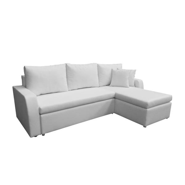 Biała sofa rozkładana ze skóry ekologicznej 13Casa Terry