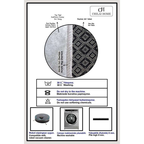 Czarny dywanik łazienkowy 60x100 cm Miedo – Foutastic-image-2