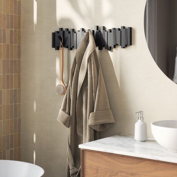 Czarny plastikowy wieszak ścienny 72 cm Sticks – Umbra-image-2