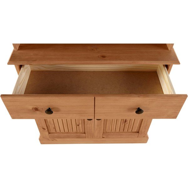 Witryna z litego drewna sosnowego w naturalnym kolorze 181x34 cm Mille – Støraa-image-4