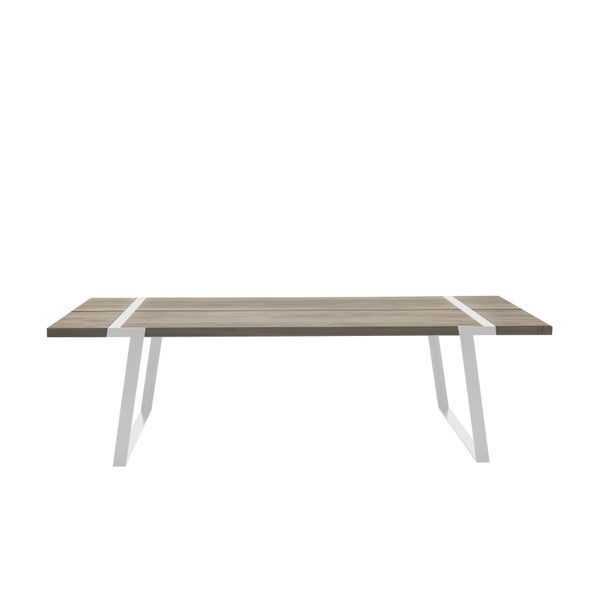 Jasny drewniany stół z białą konstrukcją Canett Gigant, 240 cm