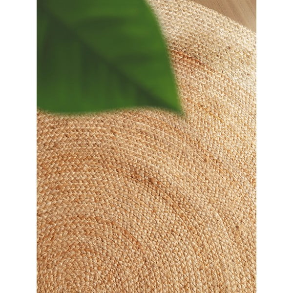 Okrągły dwustronny dywan z juty tkany ręcznie w naturalnym kolorze ø 200 cm Jutta Gold – Hanse Home-image-3