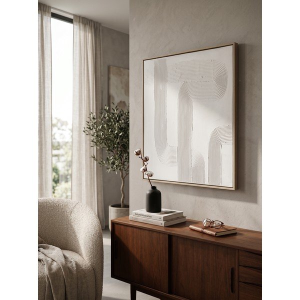 Ręcznie malowany obraz na płótnie z ramą w zestawie 83x83 cm Texture – Bizzotto-image-1