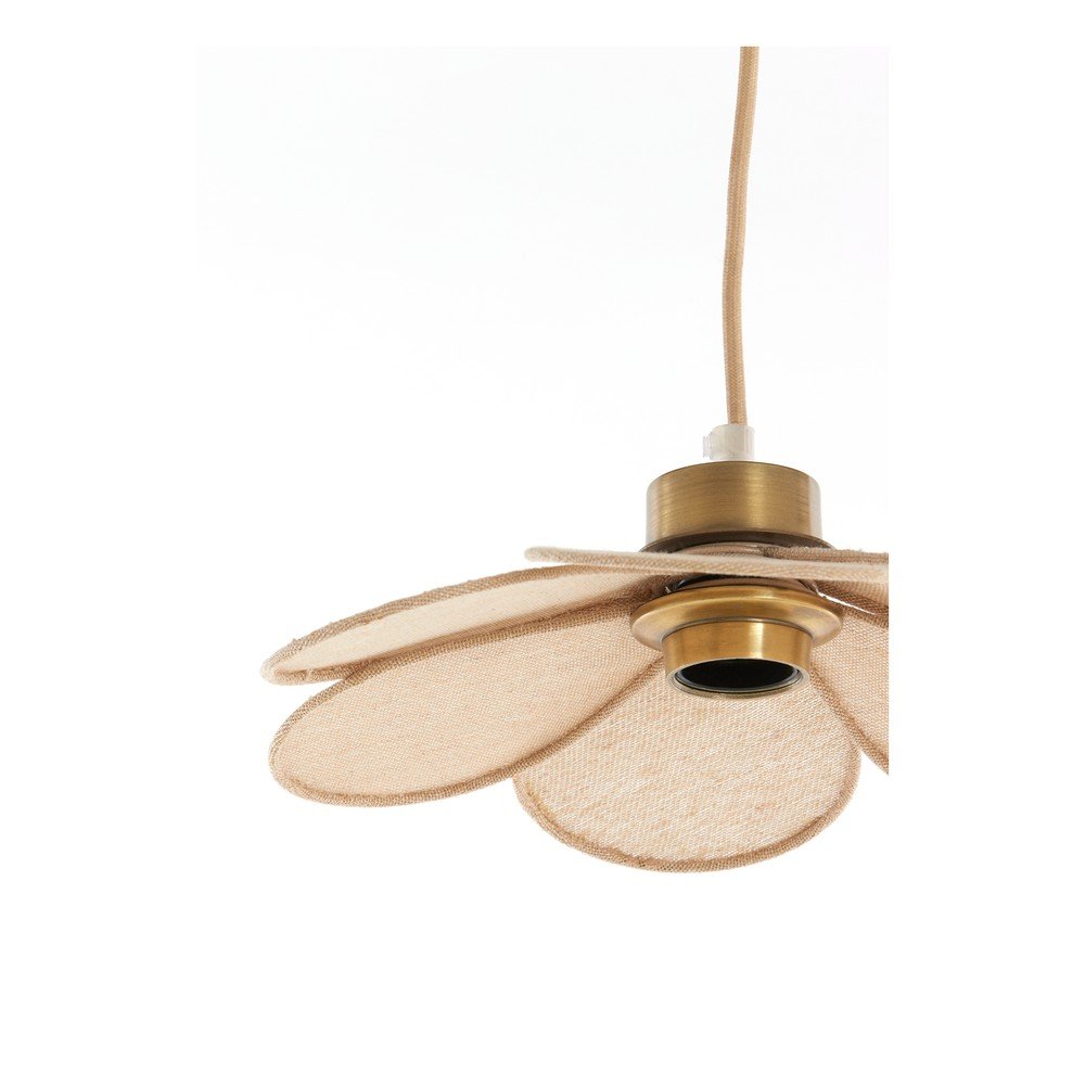Kremowa lampa wisząca z tekstylnym kloszem Fyano – Light & Living (zdjęcie 5)