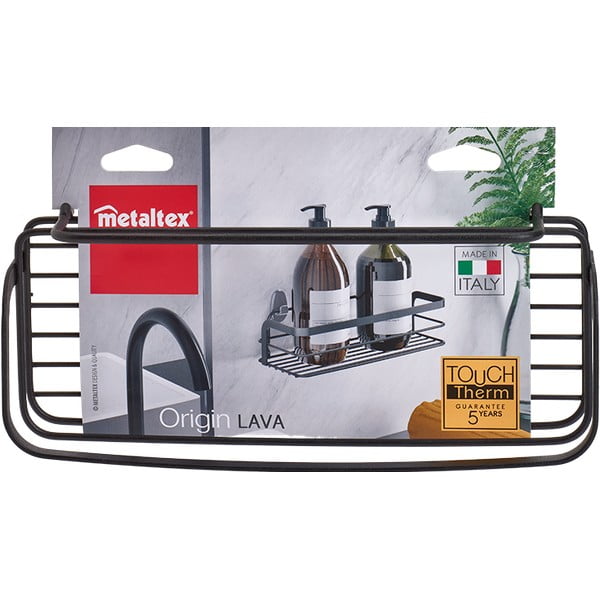 Czarna półka łazienkowa Metaltex Origin Lava-image-2