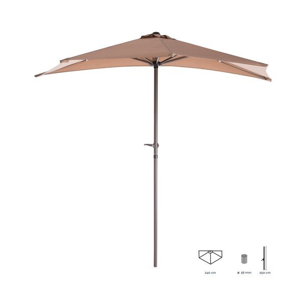 Beżowy parasol ogrodowy ø 240 cm – LDK Garden-image-3