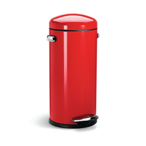 Kosz z pedałem simplehuman Retro 30 l, czerwony