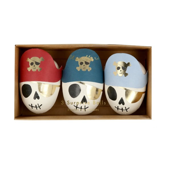 Dodatki na przyjęcia zestaw 3 szt. Pirate Skulls Surprise Balls – Meri Meri
