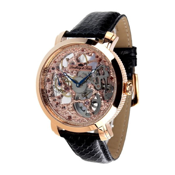 Czarno-złoty zegarek Lindberg&Sons