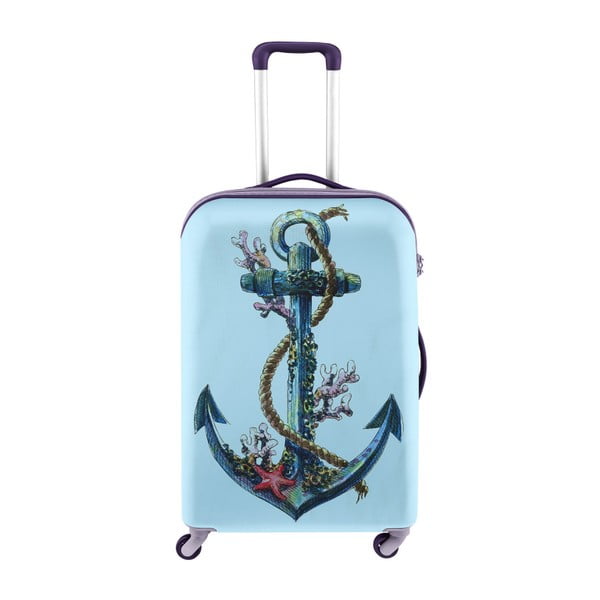 Niebieski pokrowiec na walizkę z motywem kotwicy Oyo Concept, 56x38 cm