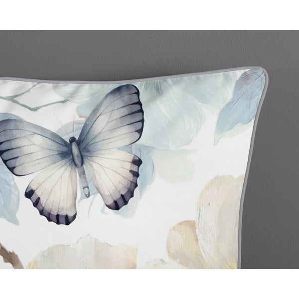 Biało-zielona pościel dwuosobowa z satyny bawełnianej 200x220 cm Adiwanya – Descanso-image-3