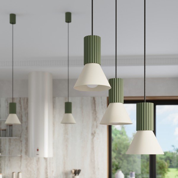 Zielona metalowa lampa wisząca ø 14 cm Niru – Sollux-image-4
