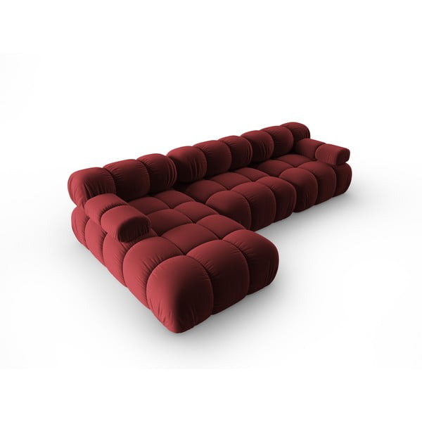Czerwona aksamitna sofa 285 cm Bellis – Micadoni Home-image-4