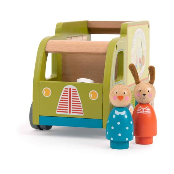 Drewniane auto zabawkowe La Grande Famille Food Truck  – Moulin Roty-image-2