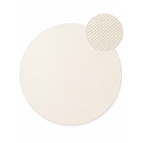 Kremowy wełniany okrągły dywan tkany ręcznie ø 160 cm Lyon Beans – Elle Decoration