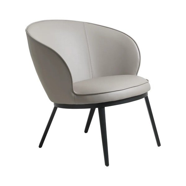 Szarobeżowy fotel z imitacji skóry Gain – Unique Furniture