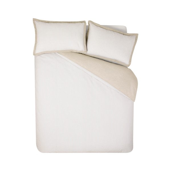 Biało-beżowa pościel jednoosobowa 135x200 cm Oxford Pinstripe – Catherine Lansfield