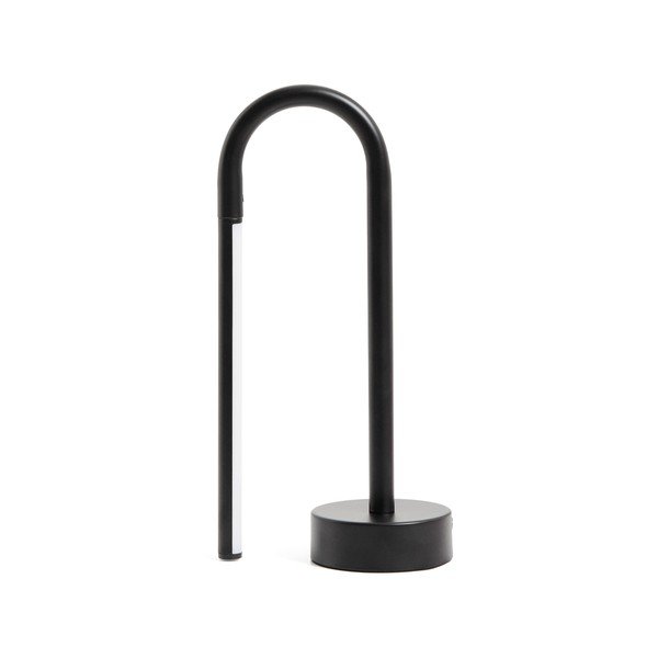 Czarna metalowa lampa stołowa LED (wysokość 30 cm) Bow – Kave Home