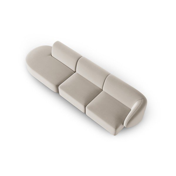 Beżowa aksamitna sofa prawostronna 311 cm Paolo – Milo Casa-image-1