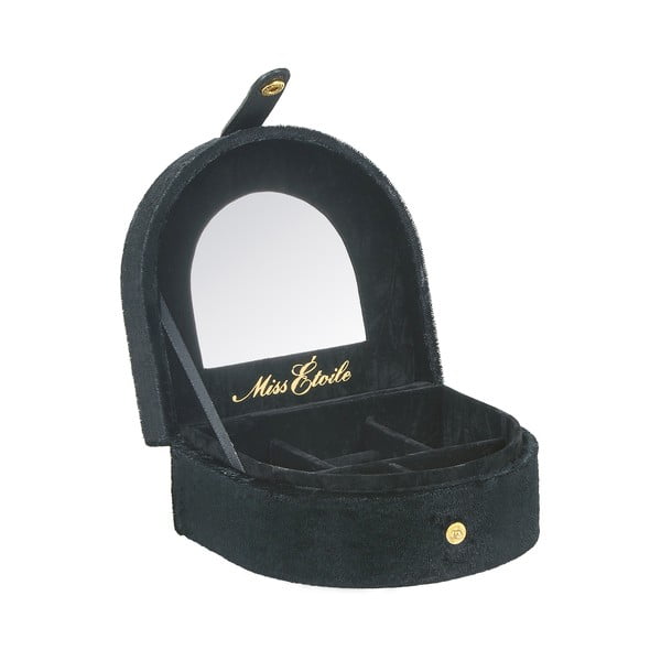 Czarna szkatułka na biżuterię Miss Étoile Ring On It